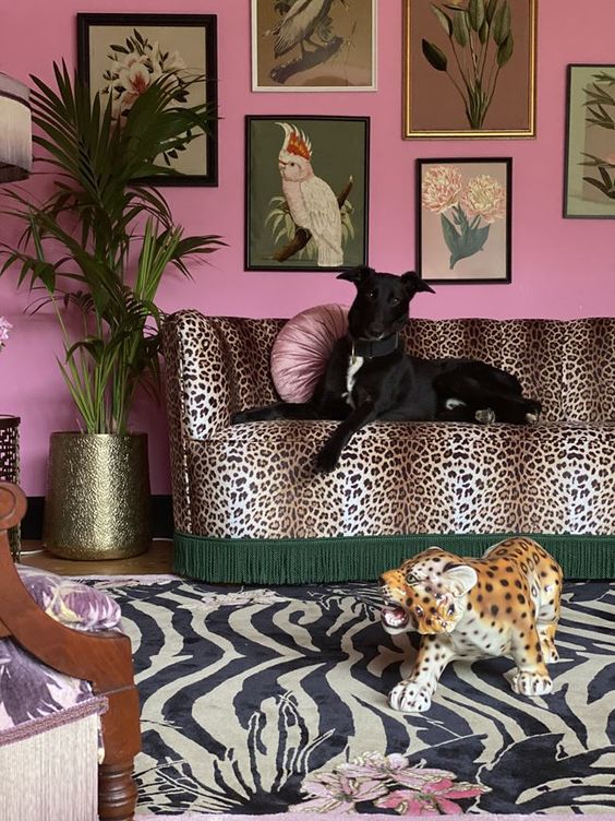 Maximalist Living Rooms leopard print couch