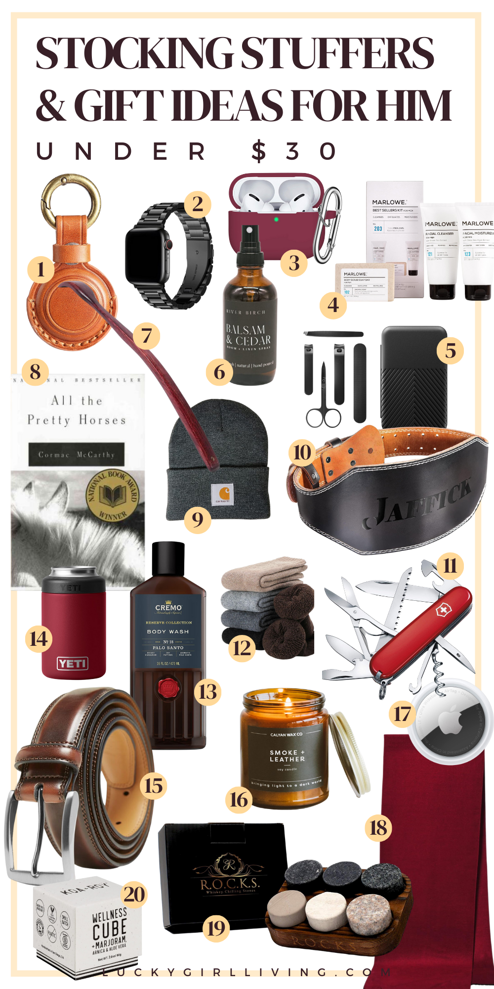 20 Genius Christmas Stocking Stuffers for Him in 2023 Lucky Girl Living