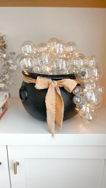 DIY bubbling cauldron Halloween decor