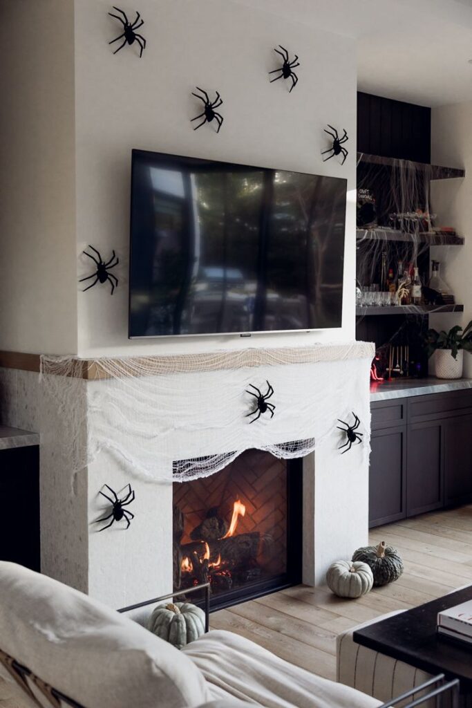 DIY spiders on the wall