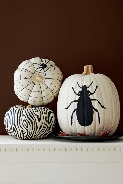 small pumpkin painting ideas black and white