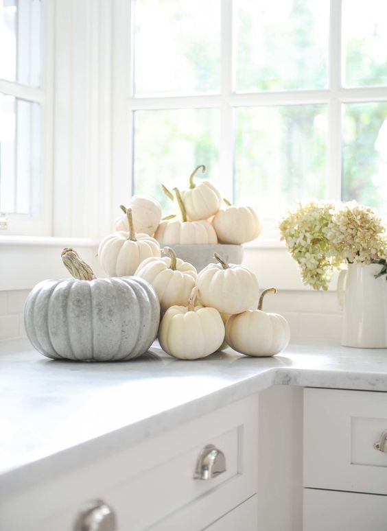 White Pumpkin Decor kitchen decor
