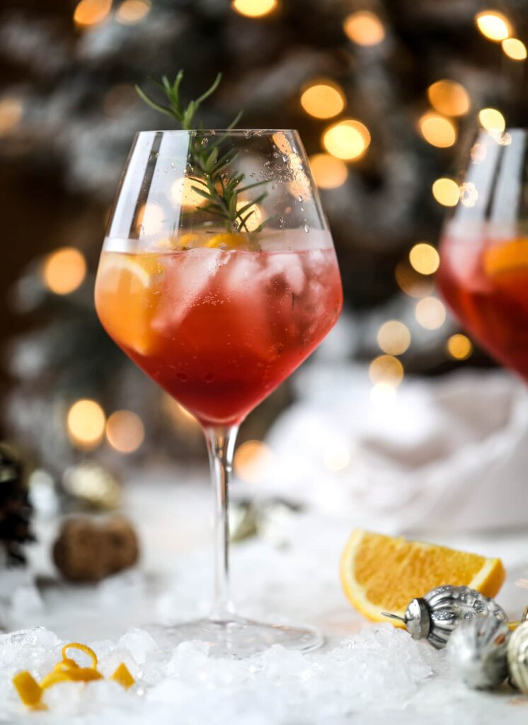 Christmas cocktails winter aperol spritz