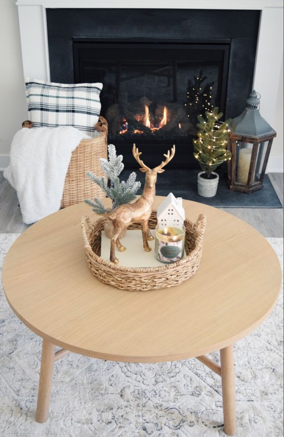 Christmas tray decor reindeer figurine