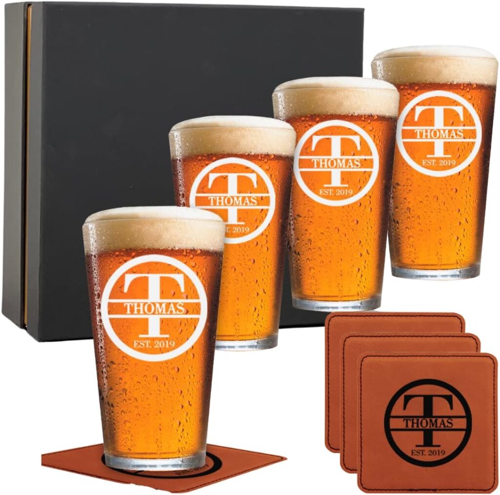 gift ideas for father in law personalized beer glasses