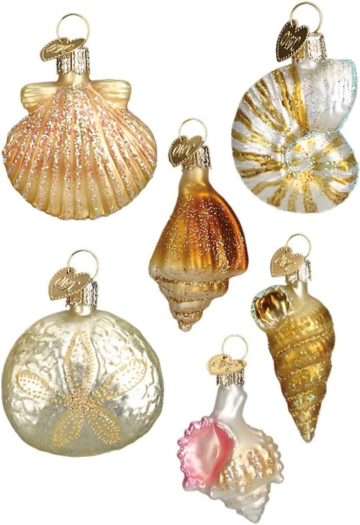 unique Christmas ornaments shells