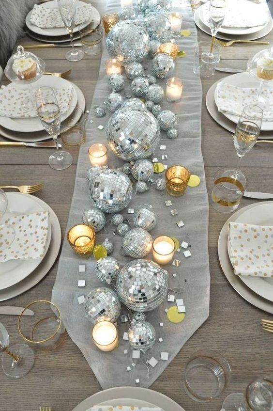 new year's eve centerpieces disco balls