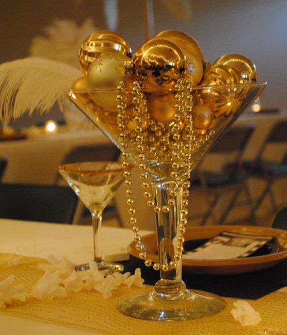 new year's eve centerpieces martini glass