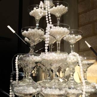new year's eve centerpieces pearl champagne tower