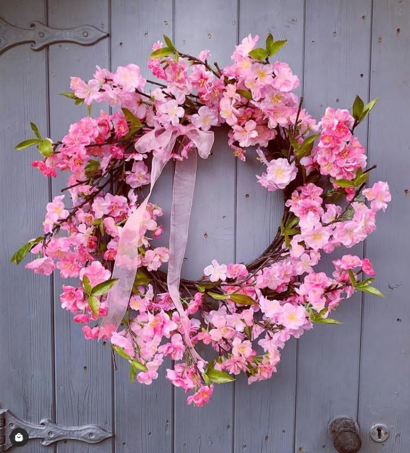 diy easter wreath cherry blossoms