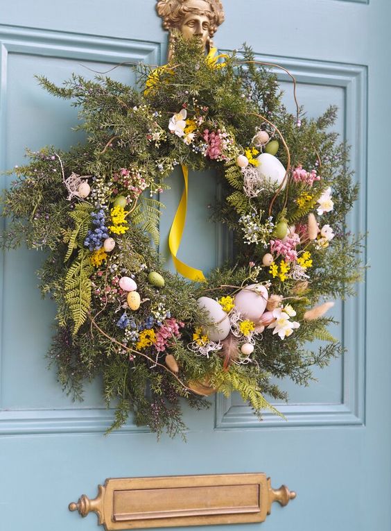 diy easter wreath spring florals