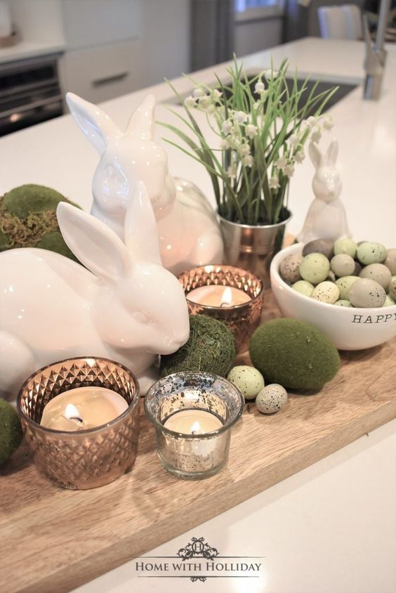 easter decor ideas eclectic tray