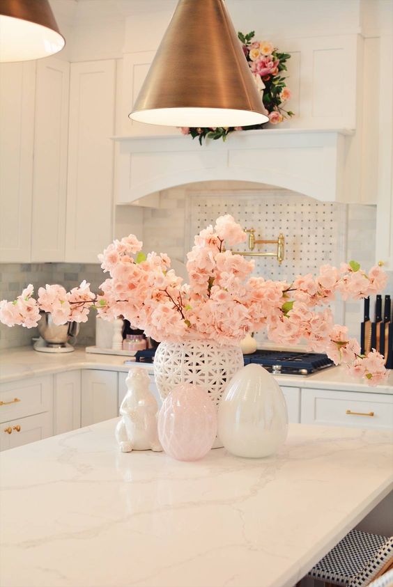 easter decor ideas pink and white